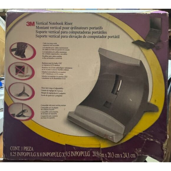 3M™️ LX550 Adjustable Notebook Riser, Black - Picture 2 of 4